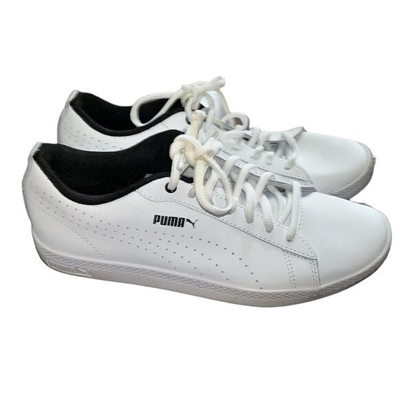 Puma White Lace up Sneakers(Size 8W) - Picture 5 of 11
